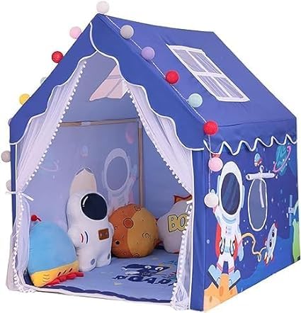 Image of Jumbo Size Light Weight Kids Play Tent House for 3-13 Year Old Kids Girls and Boys (Blue Space)