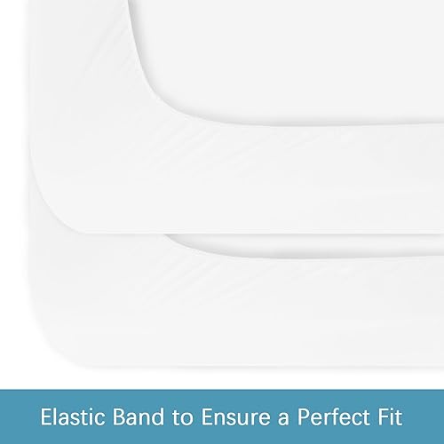 Miniatura 4 de Biloban Paquete de 2 sábanas bajeras de tamaño individual, sábanas bajeras de tamaño individual con bolsillo profundo de hasta 14 pulgadas, sábana