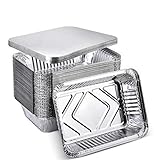 XIAFEI 2LB Takeout Foil Pans with Lids(50 Pack), Recyclable Food Storage,Disposable Aluminum Foil...