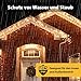 SALCAR LED Eisregen Lichterkette Außen, 200er Lichtervorhang Fenster 8m Weihnachten Beleuchtung (5m Lichterkette + 3m Stromkabel) Innen 31V mit 8 Beleuchtungsmodi und Memory-Funktion, Warmweiß