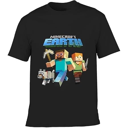 Amazon Co Jp マインクラフト Tシャツ 子供 アニメ プリント 柔らかい キッズ 半袖 女の子 男の子 誕生日 男女兼用 Black Style7 M 服 ファッション小物