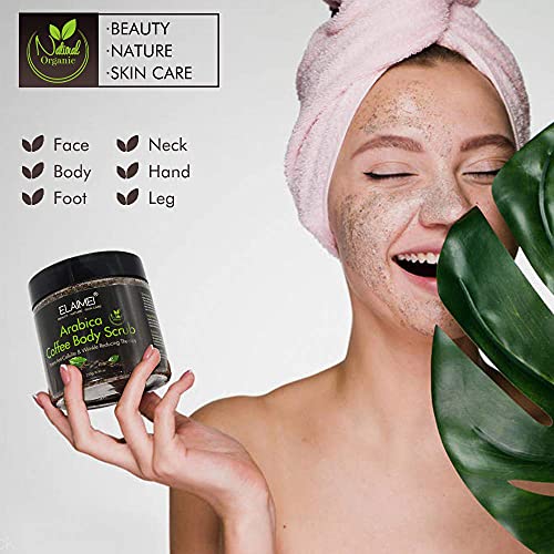 Natural Coffee Scrub with Organic Coffee Body Scrub, Best Acne, Anti Cellulite and Stretch Mark treatment, Spider Vein Therapy for Varicose Veins & Eczema - Image 8