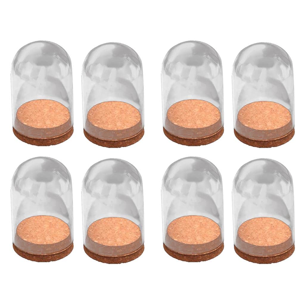 10 Terrarios de Cristal con Tapa de Madera, Ideales como Terrarios Decorativos, Macetas O Adornos para El Hogar Y La Oficina, 8 pcs