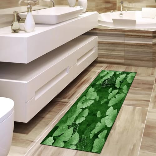 Alfombra de pasillo antideslizante y lavable con diseño de hojas para tu hogar 4