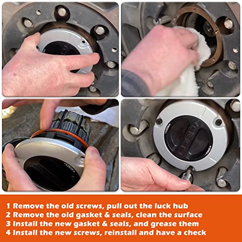 Upgraded 600-249 Locking Hub Service Kit Fit For 2005-2018 Ford F250 F350 F450 F550, 6Pcs #TOP4
