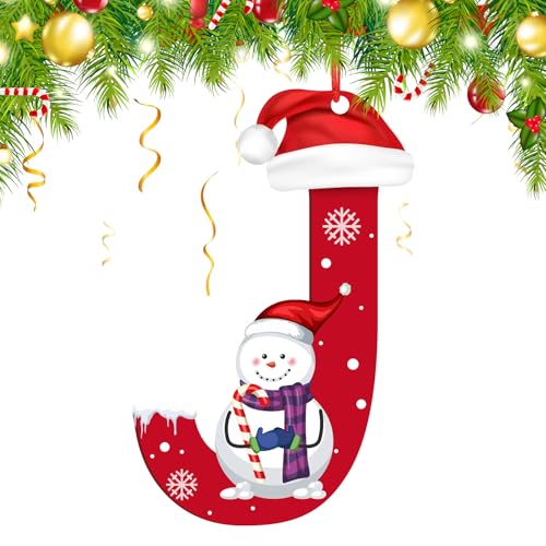 Letter Ornaments Christmas Tree Decor, Personalized Christmas Ornaments, Large 4.72 in Letters Christmas Ornaments 2026, Funny Gift for Home Office (J)