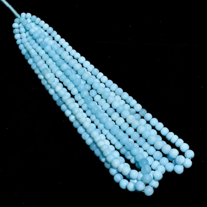 Opale bleue naturelle perles rondes lisses 5-9mm pour bijoux