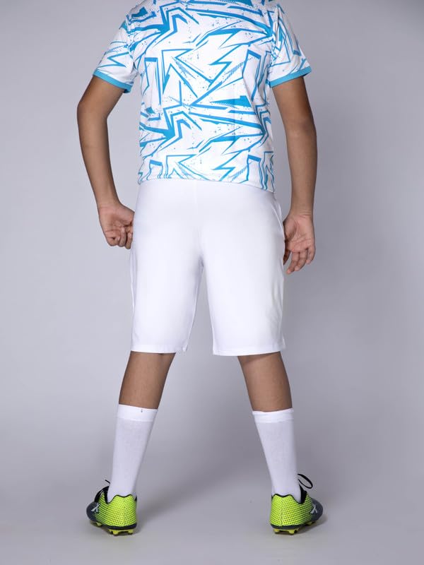 UMILDO Boy's Active Sports Wear Knee Length Solid Polyester Relaxed Fit Shorts_White - Image 3 thumbnail