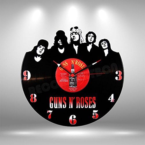 Guns N Roses Vinyl record clock - Handmade original gifts & home decoration.
