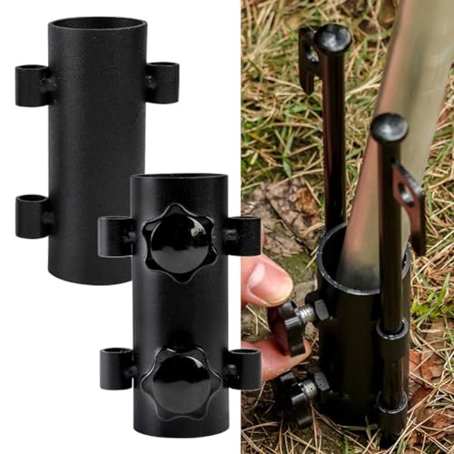 ZYWUOY Lot de 2 supports de fixation pour auvent en fer - Pour randonnée, pour , barbecue, barbecue, pique-nique (réglable), 842BR0U2F5A2L9SG2A5899DJR1BWS