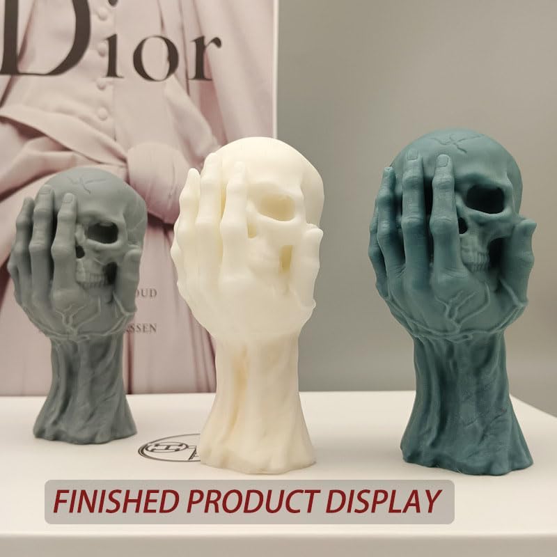 Miniatura 5 de Moldes de silicona de calavera de Halloween, moldes de silicona de calavera 3D para decoración de fiestas, molde de manualidades de bricolaje,