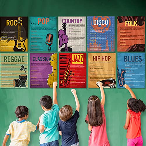 Image of Music Genre Bulletin Board Set for Classroom Decorations - Educational Posters for Primary, Middle, and High School or Homeschool Supplies