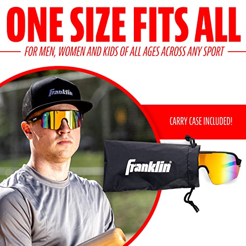 Image of Franklin Sports Baseball + Softball Sunglasses - Men's + Women's Sports Sunglasses - Flip Up Shades + Non Flip Glasses