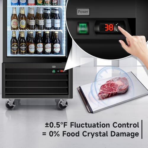 DeepTide 20 Cu.Ft Single Door Commercial Flower Refrigerator——Display Refrigerator with 3 Triple Glass,ETL Certified, 32℉ ~ 44℉, LED Lighting, Floral Cooler for Cafes, Restaurants, Stores - Image 4