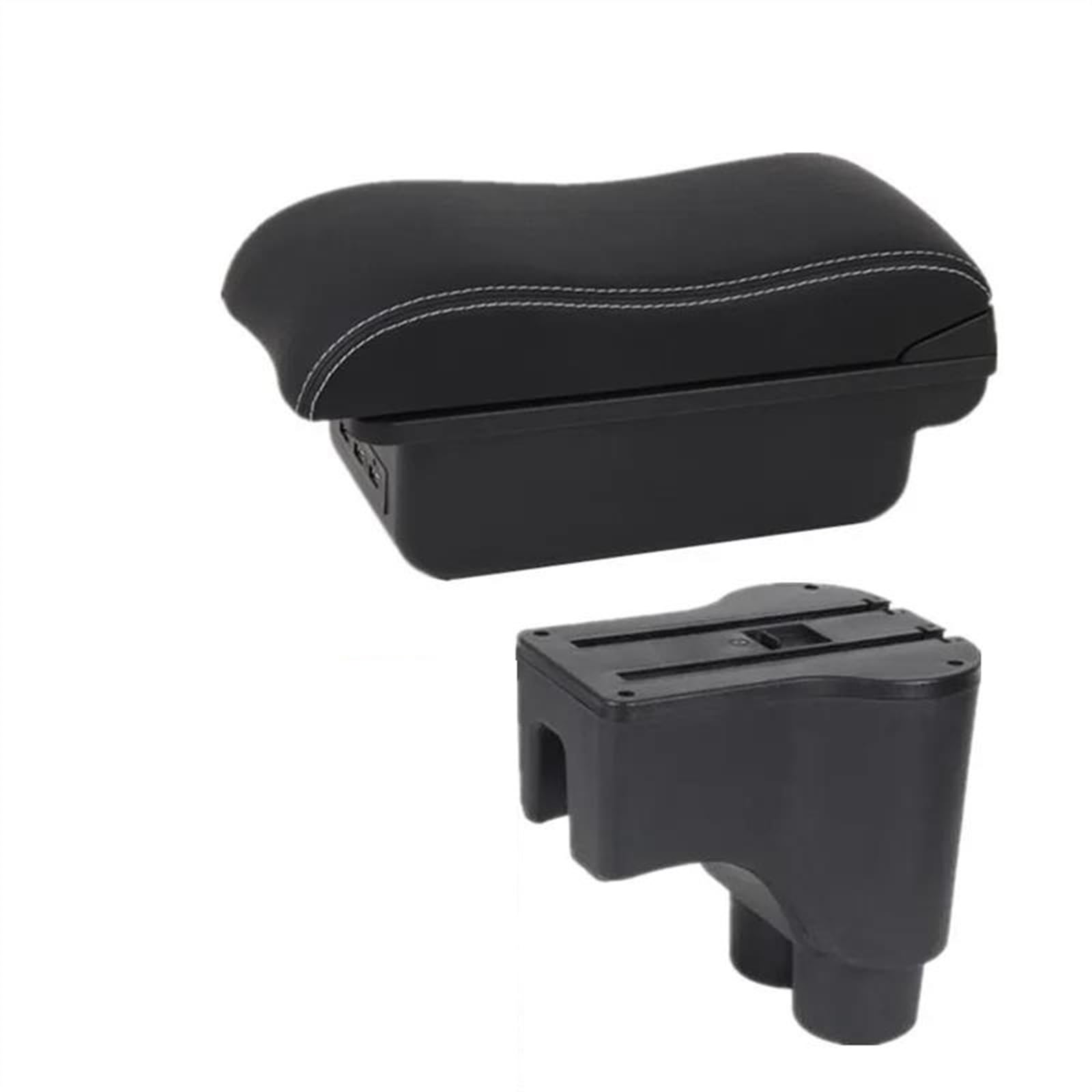 NMJLQW Storage Rack Car Armrest Box Dedicated Retrofit Interior Storage Box Car Accessories For Terios 2(B2 white line 3USB)