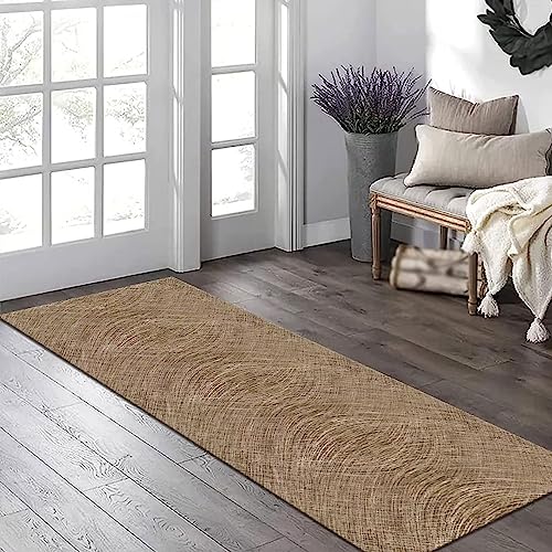 Tapis de couloir lavable long tapis de cuisine antidérapant marron rétro 110x200