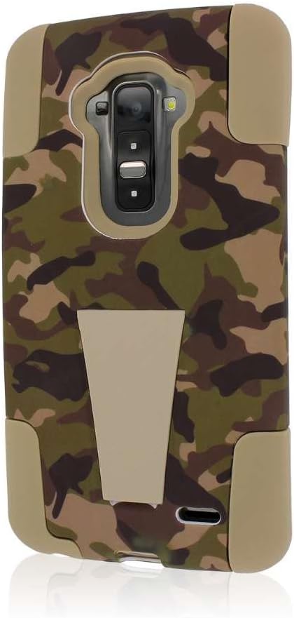 LG G Flex Case (LS995 D950 D959), MPERO IMPACT X Series Dual Layered Tough Durable Shock Absorbing Silicone Polycarbonate Hybrid Kickstand Case for G Flex [Perfect Fit & Precise Port Cut Outs] - Hunter Camo
