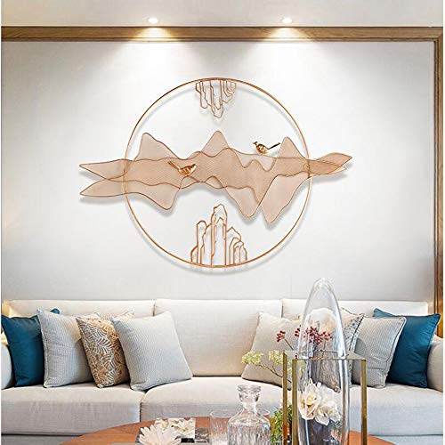 Ekr Wall Hanging Ornamental Décor Accent Natural Scenic Portrait Gold Circle Metal Art For Home Office Indoor Dining Living Room Bedroom Wall Sculpture 42 Inches Home Décor Products Home & Kitchen #TOP1