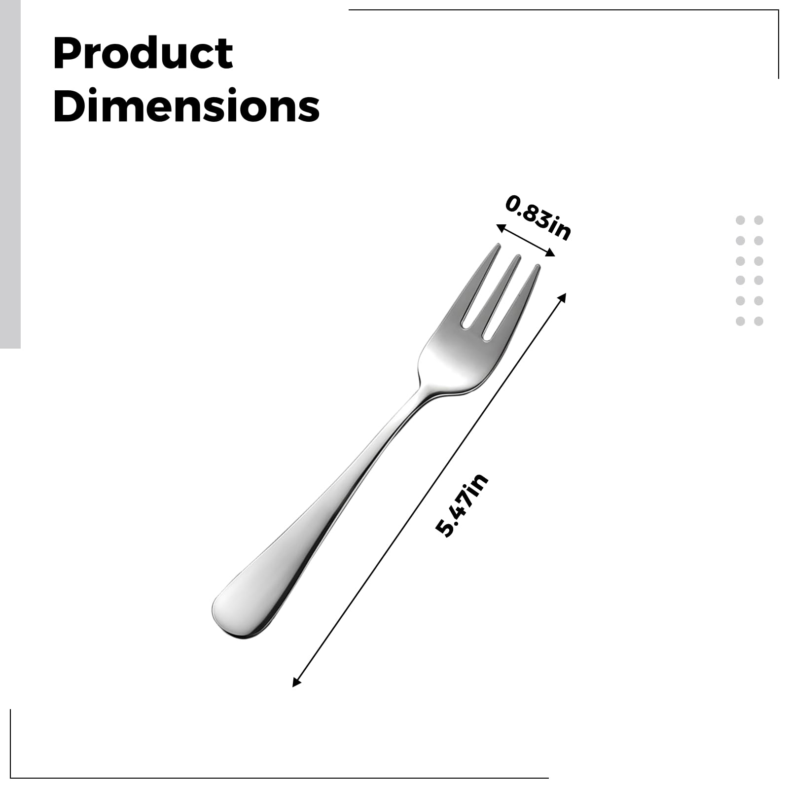 Lot de 36 fourchettes à huîtres en acier inoxydable poli miroir, poignée profilée, design à 3 dents, élégant et durable, pour huîtres et petits aliments, idéal pour la maison et le restaurant