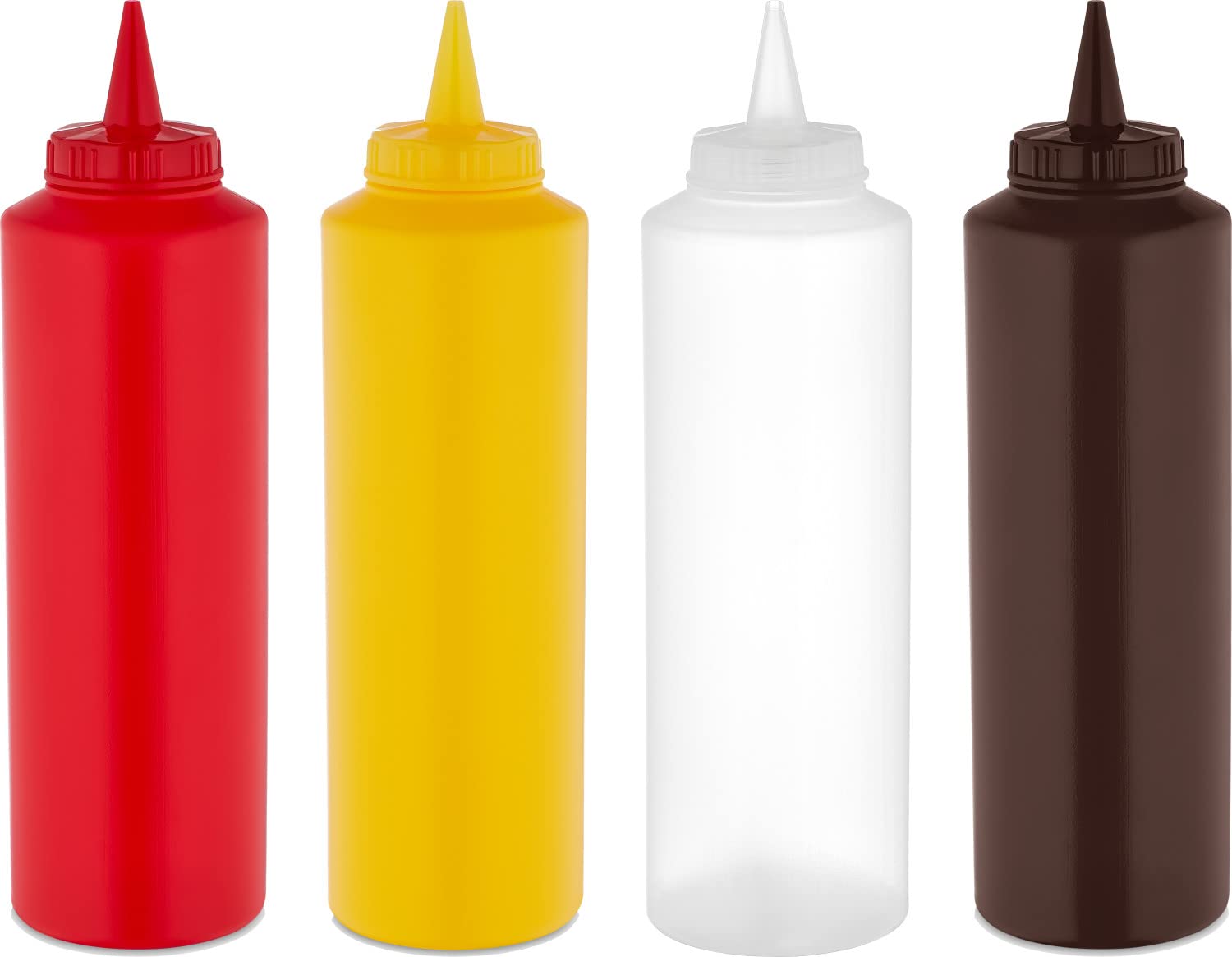 Catergold Plastic Squeezable Sauce Dispenser Coloured Squeeze Bottle 750ml (4 Colours Set)