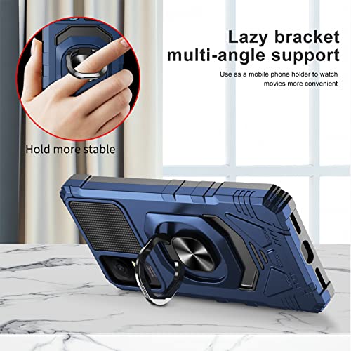 Ailiber For Tcl Ion X Phone Case, Cricket Tcl Ionx Case With Screen Protector, Ring Kickstand For Magnetic Car Mount, Military Grade, Heavy Duty Shockproof Protective Phone Cover For Tcl Ion X-Blue #TOP1