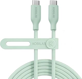 Kobilar USB C to USB C 케이블, 100W 1팩 USB C 충전기 케이블 아이폰 17/17 에어/17 프로/17 프로 맥스/16, 맥북 프로, 아이패드 프로, 삼성 갤럭시 S25/S24/S23 울트라, 스위치, 픽셀, 1.8m(6.6피트) 그린