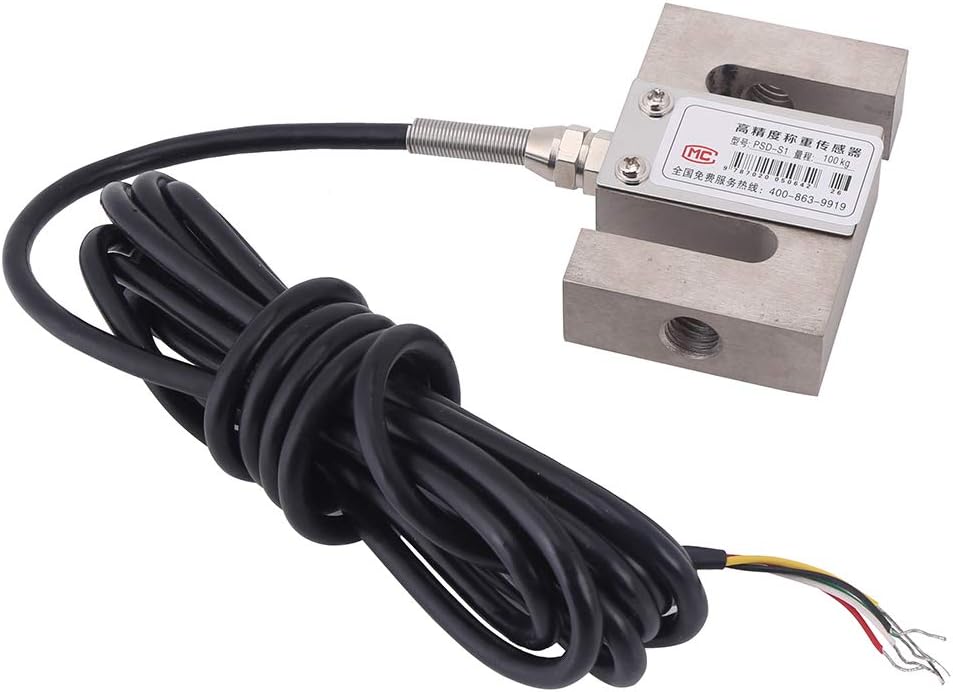 Oumefar Load Cell Sensor S Type High Precision Weighting Sensor Module 0-2000KG Tension Load Cell Scale Sensor Stable Portable Sensor for Electronic Weighing Devices with Cable (100kg)