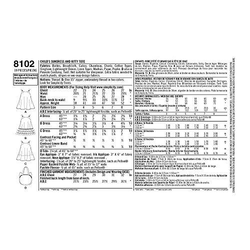Simplicity 8102 Girl's Cat Tote Bag And Sundress Sewing Pattern, Sizes 3-8 #TOP1