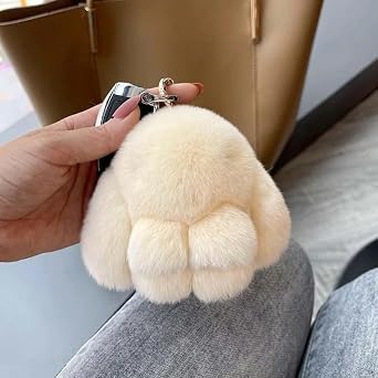 Easter Cute Bunny Plush Keychain Iron Box, Handmade Soft Plush Rabbit Charm, Soft Bunny Keychain With Tin