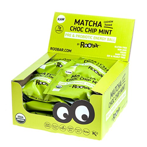 Roobiotic Organic Raw Energy Ball with Matcha and Choc Chip