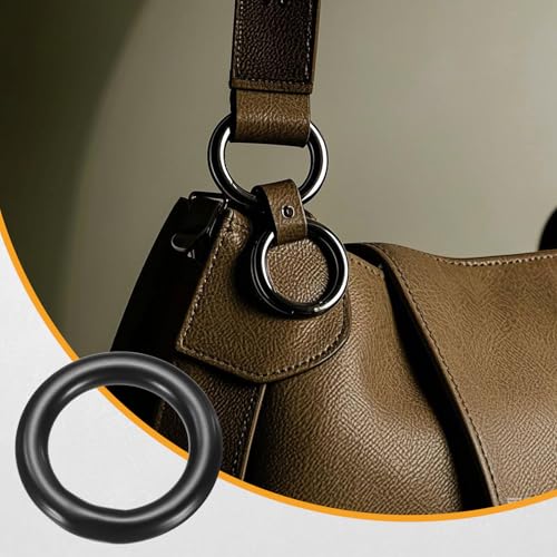 QUARKZMAN M10 x 40 x 60mm (WD. x ID. x OD.) Metallringe, 304 Edelstahl Massiv Geschweißt Nahtlos O-Ring Dekorativ Verbindung Für Makramee, Hängeschlingen Seil, Schwarz