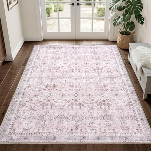 Sasttie 3x5 Area Rugs, Ultra-Soft Washable Rug for Living Room, Pink