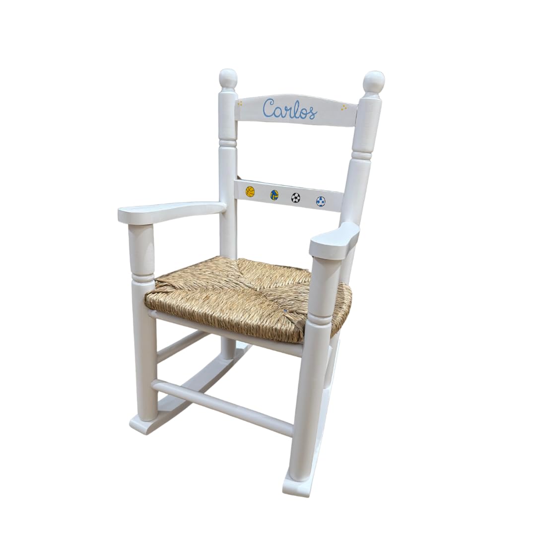 Mecedora Personalizada EN Madera 4 Colores 37X47X58 (Blanco)