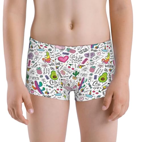 Boys' Cotton Boxer Brief Soft Underwear-Fun Animal With Unicorn