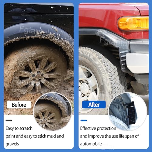 Image of Front Wheel Eyebrow Mud Flaps Compatible with Toyota FJ Cruiser 2007-2021, Aluminum Car Front Wheel Eyebrow Gap Splash Guards Mudguards Protection Accessories, 2PCS