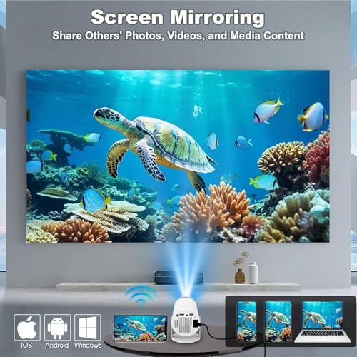 Image of [2025 Upgraded & Android 11.0] Technyon Projector Ultra-FHD 1080P for Home Cinema, Outdoor & Gaming - 12000 Lumens Portable Projector with WiFi & Screen Mirroring - Compatible with iOS, Android, HDMI