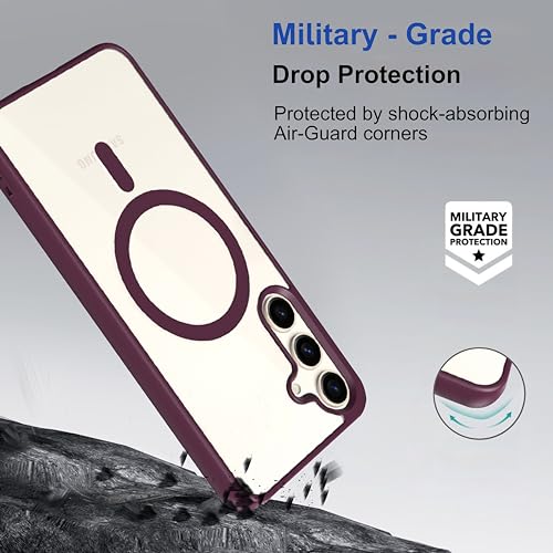 Image of amazon basics Back Case Cover for Samsung Galaxy S25 5G | Scratch-Resistant Back Case Cover | Wine Red