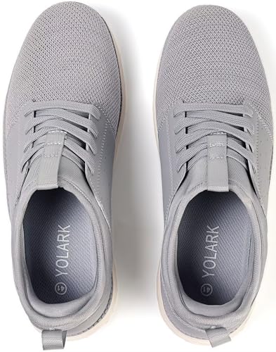 Image of YOLARK Men Casual Dress Shoes Fashion Sneakers Lightweight Breathable Laceless Walking Shoes Gym Tennis Athletic