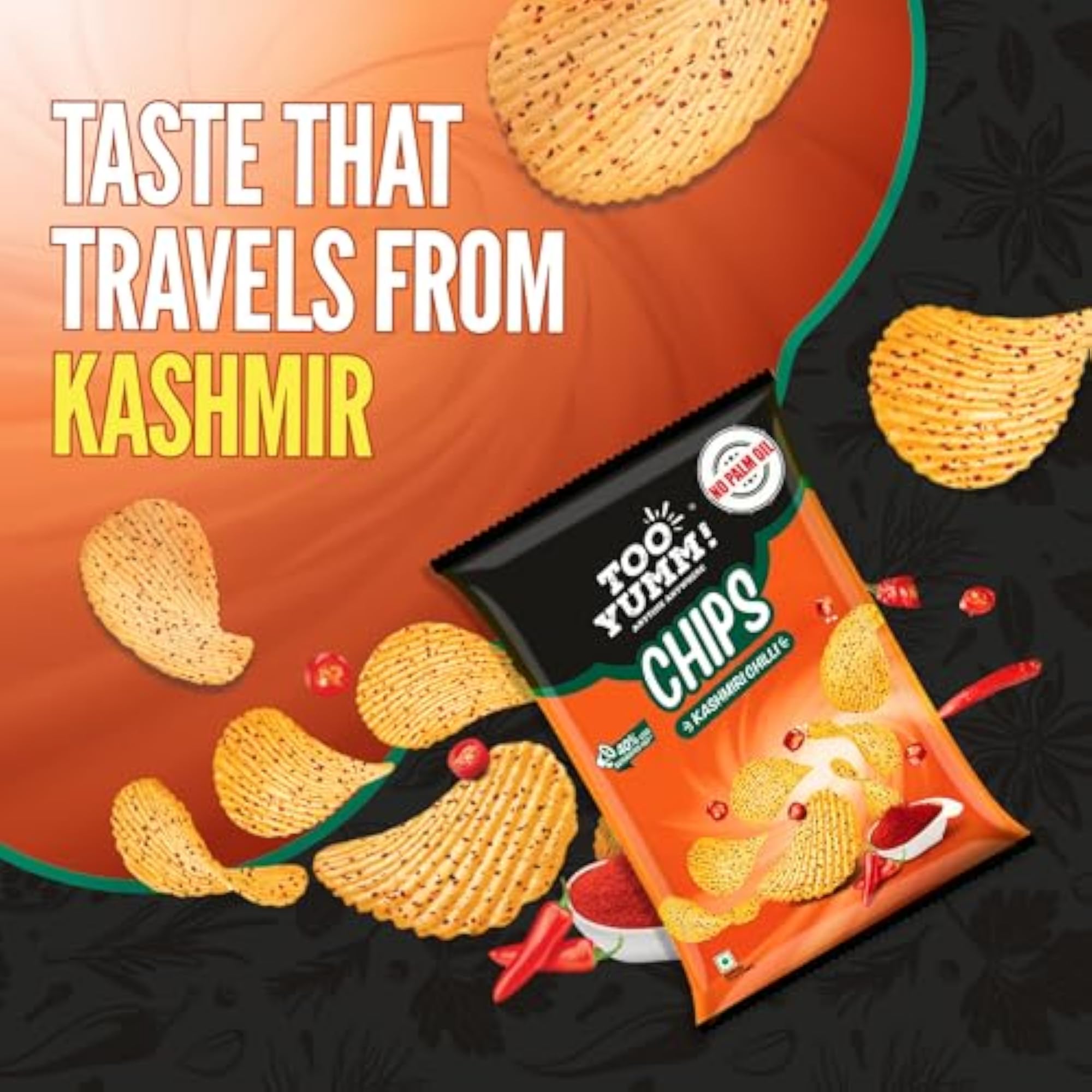 Kashmiri Chilli Potato Chips, 46gm, Snack Delight