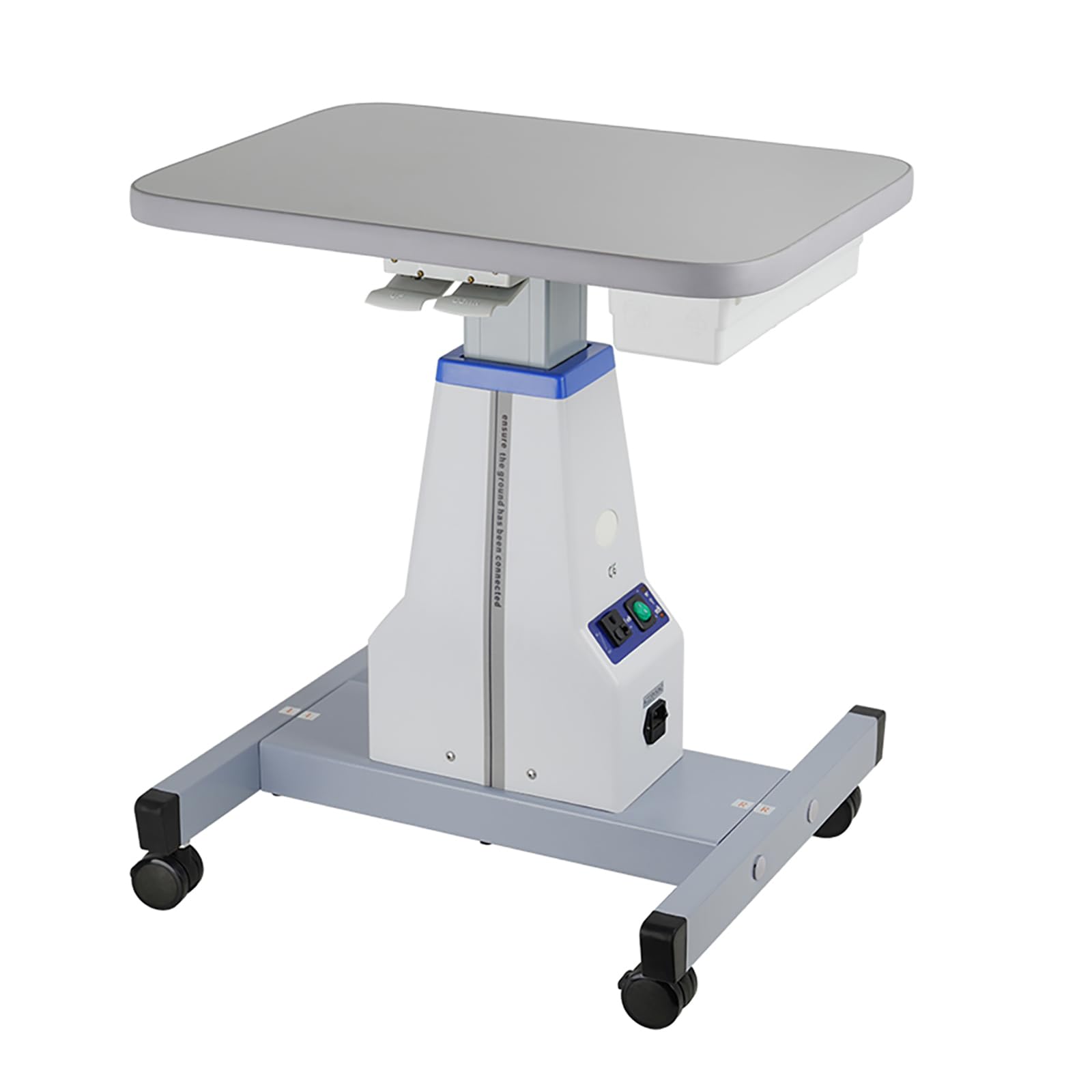 Optometrist Motorized Table- Ophthalmic Electric Table Optical Eyeglass Instrument Table with Drawer Working Professional Medical Cart Dental Cart Size 15.7" Wide,22.8" Long