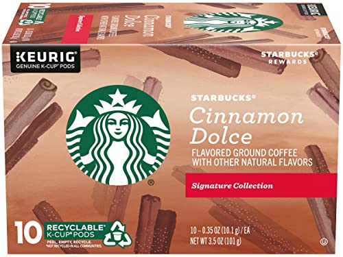 Image of Starbucks Flavored Ground Coffee K-Cup Pods,Cinnamon Dolce,Flavored Ground Coffee Signature Collection,Recyclable K-Cups,10 K-Cup Pods /Box (Pack of 2 Boxes),10 Count (Pack of 2)