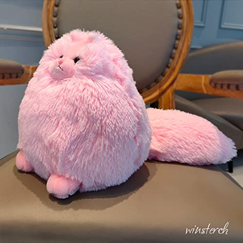 Image of Winsterch Cute Pink Cat Stuffed Animals Plush Toy,Kids Plushies Cat Teddy Soft Toy Birthday for Girls,Stuffed Cat Plush Animals