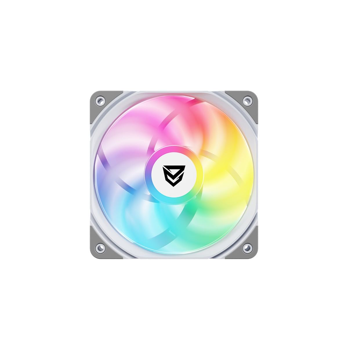 Nfortec KOIT Fan 120 mm A-RGB PWM White, Heatsink and Liquid Cooling, Customizable Lighting, Quiet Operation, PWM Control, 120 mm, DC 12V, Compatible with Chassis and Radiators