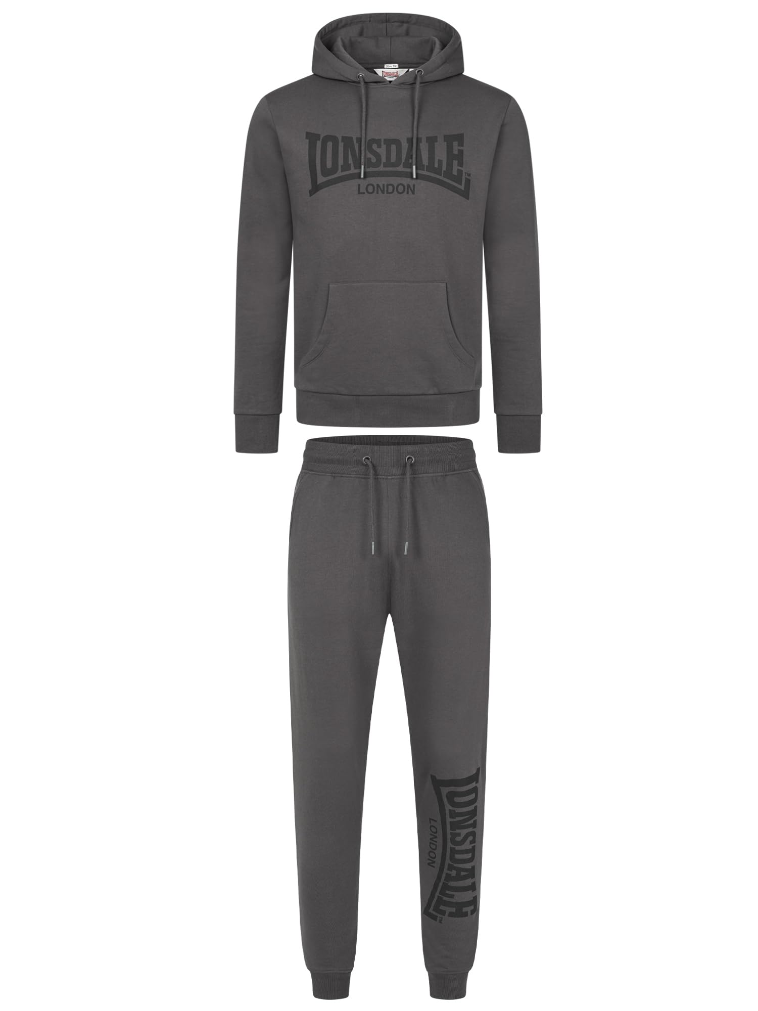 Lonsdale Herren Trainingsanzug Mit Kapuze Schmale Passform Cloudy Tuta sportiva Uomo (Pacco da 1)