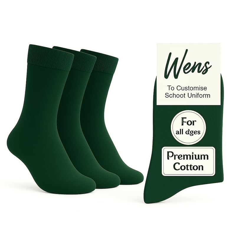 Image of Wens Plain Dark Socks for Girls, Boys, Kids & Men of All Ages (Pack of 3) | Heavy Elastic, Streachable & Comfortable Fit
