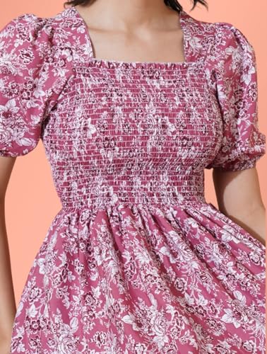 Image of Femvy Women's Polyester Fit and Flare Knee-Length Dress