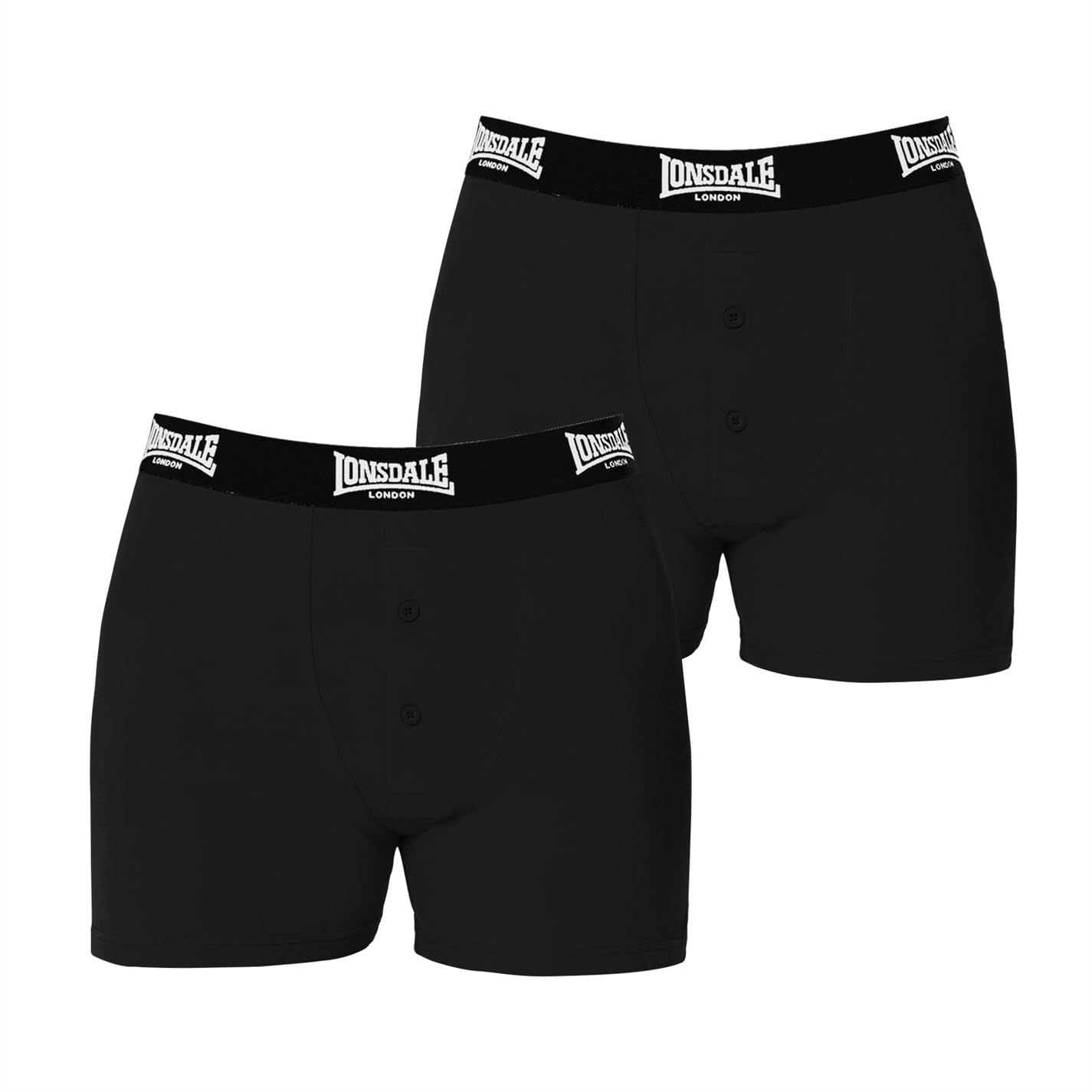 Lonsdale Men's Black 2 Pack Boxers 3XL