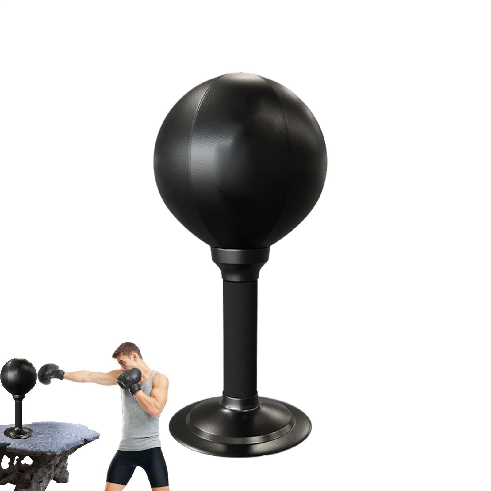 Multifunktionaler PU-Leder-Boxsack, Boxausrüstung, lustiges Workout-Zubehör für Tische, Boxsack für die Arbeit, Saugnapf-Boxsack, Büro-Boxsack, 35 cm