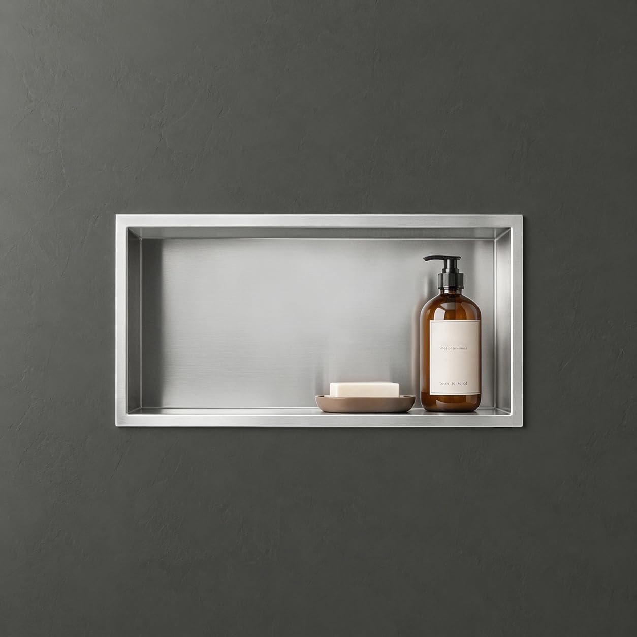 Mai & Mai Nicchia a Parete 30x60x8.3cm Mensola Doccia a Muro a Incasso Piastrellabile in Acciaio Inox Facile da Montare, Argento