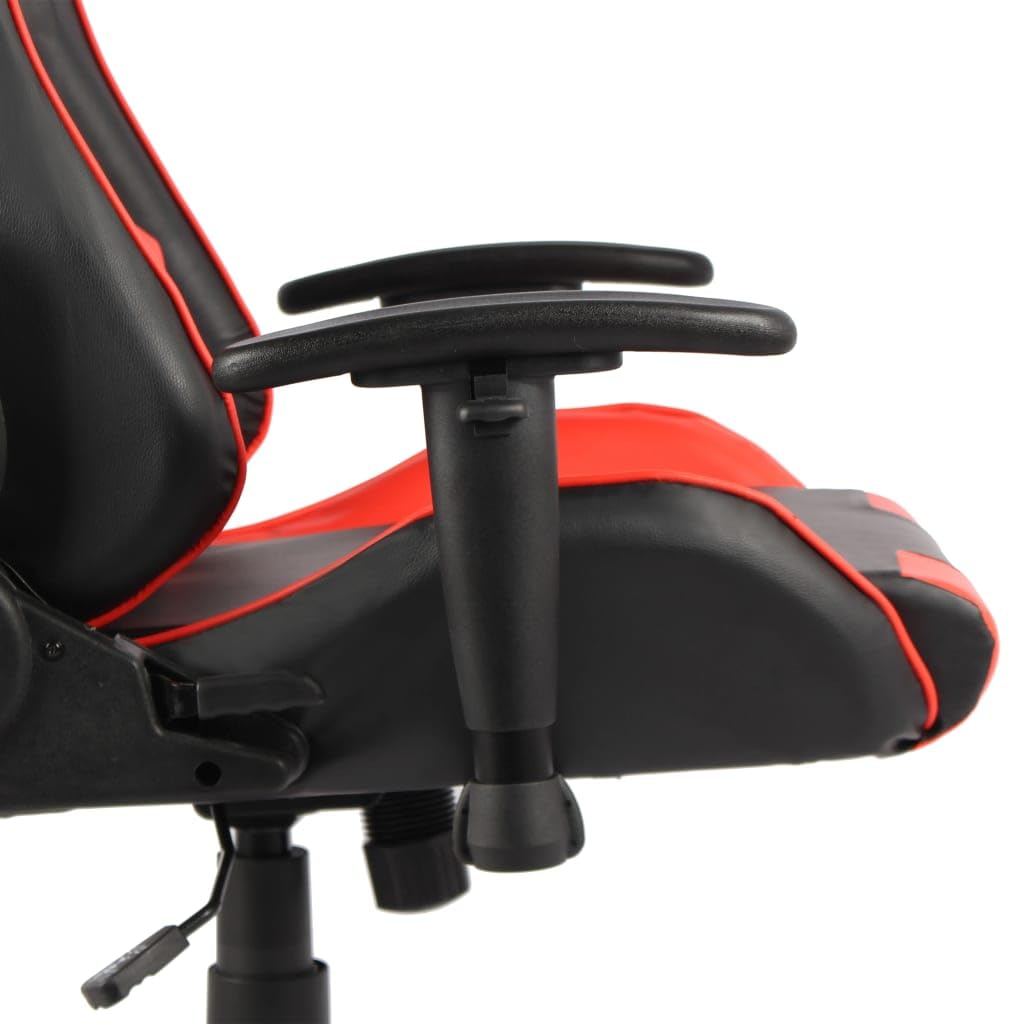 Mangloder Gaming Stuhl drehbar rot PVC, ergonomisch höhenverstellbar mit Armlehne, Lendenkissen und Nackenkissen, Liegefunktion für Büro Schreibtisch Homeoffice PC Konsole Erwachsene Jugendliche
